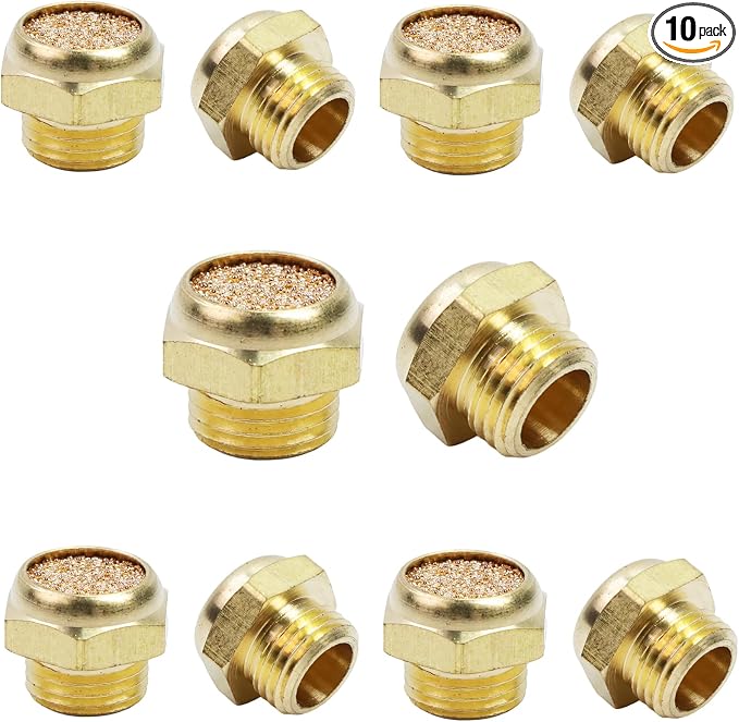 G1/8 Generator Silencer, Flat Type, Brass Pneumatic Exhaust Muffler, Sintered by LCLICTOP
