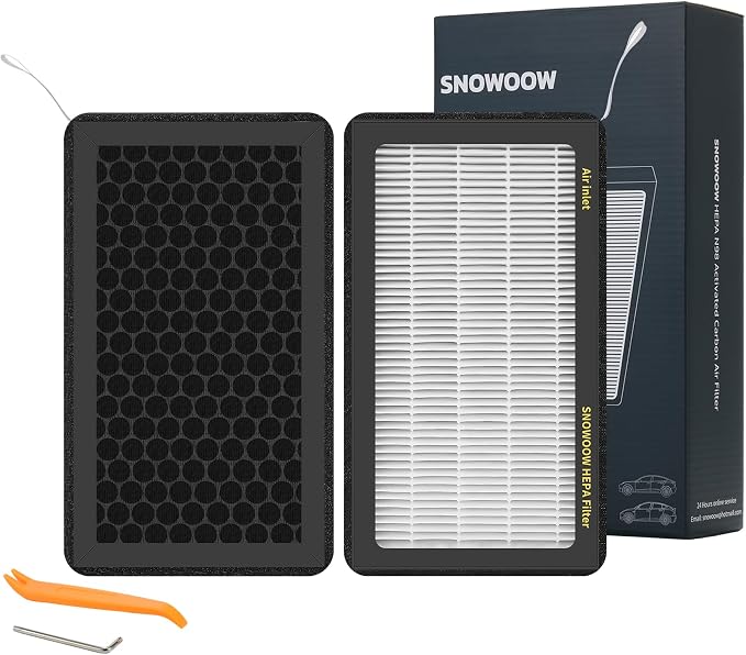 Tesla Model 3/Y HEPA Cabin Air Filter 2 Pack | PM2.5 Activated Carbon by SNOWOOW