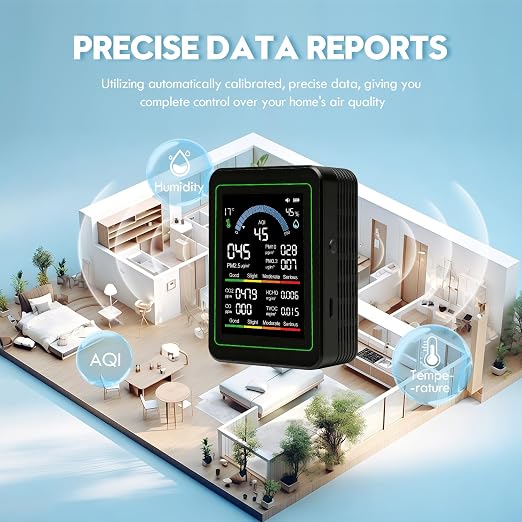 10 in 1 Indoor Air Quality Monitor, Portable Smartair air Quality Tester - Image 2