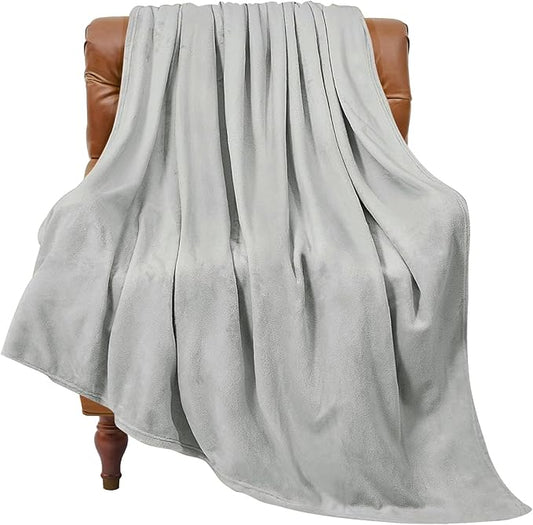 BEDELITE Fleece Blanket Light Grey Throw Blankets for Couch & Bed, Luxury Plush Cozy Fuzzy 50x60 inches, Super Soft Warm Lightweight Throw for Travel Camping