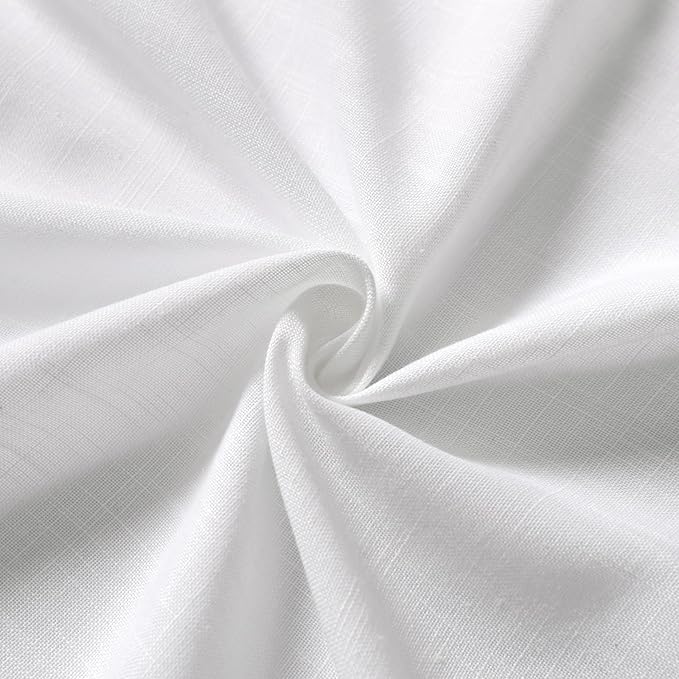 Nanspring White Kitchen Curtains 54 Inch Length 2 Panels Back Tab Thermal Insulated Drapes for Bedroom Living Room Dining Room Energy Efficient Window Treatment 40x54 Inch