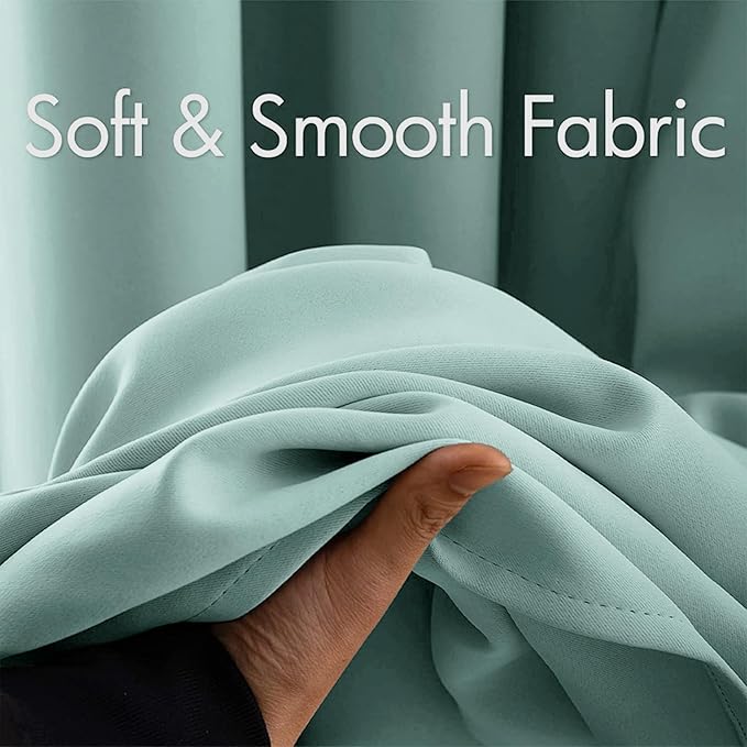 MIULEE Blackout Curtains 96 Inches Long for Bedroom Living Room Thermal Insulated Room Darkening Grommet Top Solid Light Blocking Drapery Set of 2 Window Panels Aqua