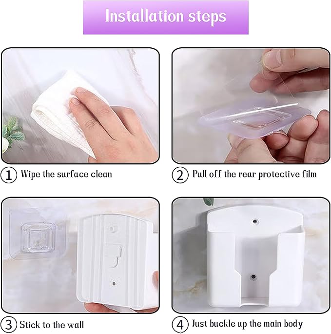 RUIAN 2Pcs Fashion Remote Control Holders Self Adhesive Wall Mount Air - Image 6