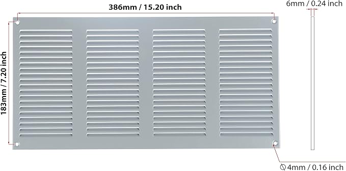 Steinberg14 Gray Vent Cover 14x6 - Image 2