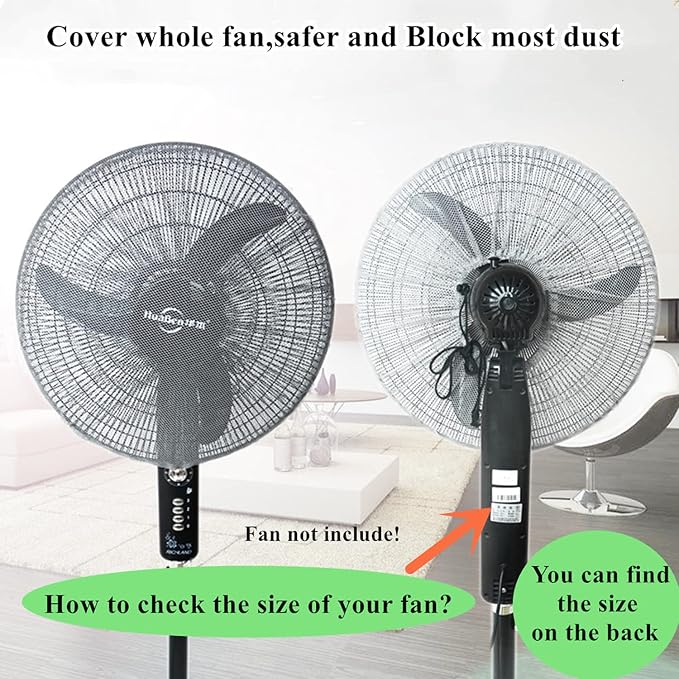 2 Pack-18" Fan Safety Protection Cover, Kid Children Finger Protect Fan Net - Image 5