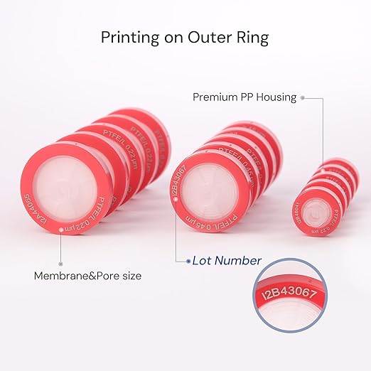 100 Pack Syringe Filter PTFE Lab Filters 0.22μm Pore Size 33mm Diameter - Image 4