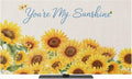 Spring Yellow Sunflower Retro Linen Indoor TV Cover, Elastic TV Screen by Unknown