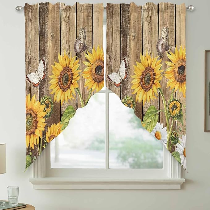 Farmhouse Sunflowers Swag Valances - Image 7