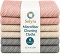 Solyra Non-Toxic Microfiber Kitchen Cleaning Cloths, 6 Pack, 12 x 12 in | by Solyra