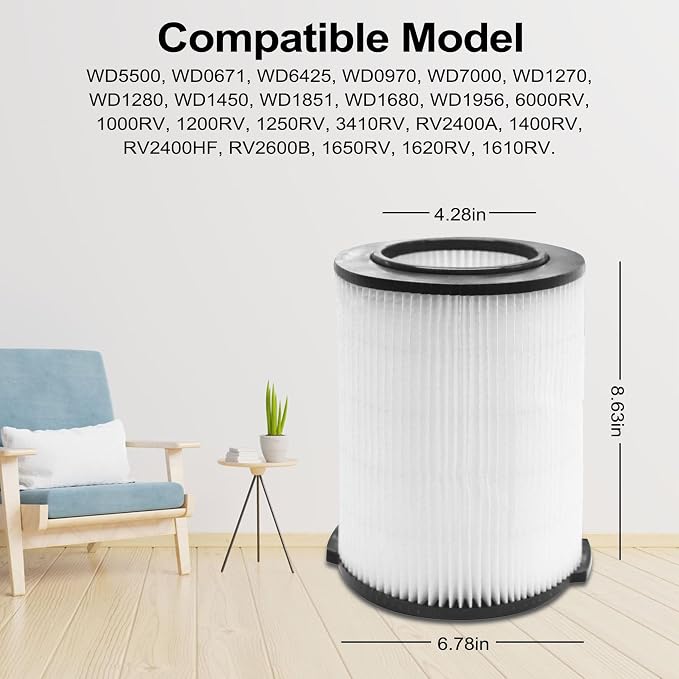 VF4000 Replacement Filter for RIGID 72947 5-20 Gallon Wet/Dry Vacuums & Husky - Image 2
