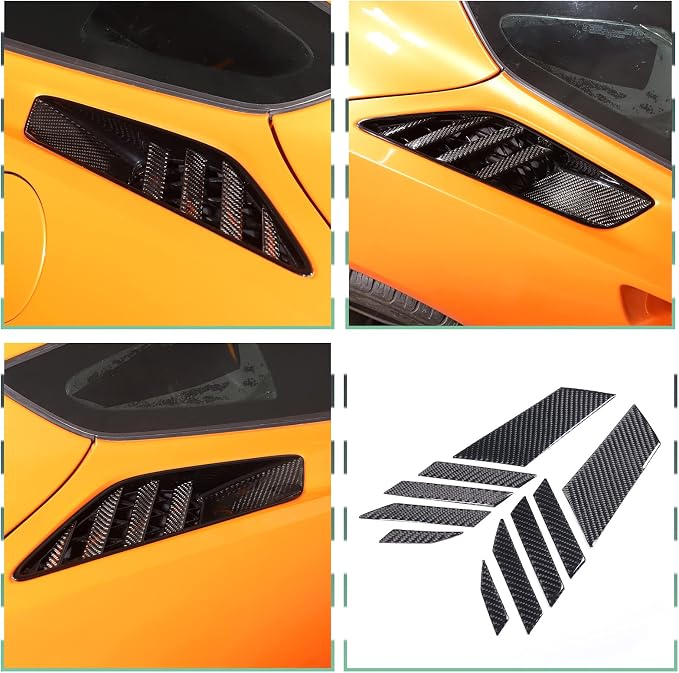 Real Carbon Fiber Car Fender Air Vent Trim Sticker - Image 6
