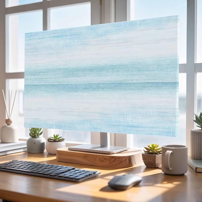 Modern Summer Light Blue Indoor TV Cover, Elastic TV Screen Protector Pastoral - Image 4