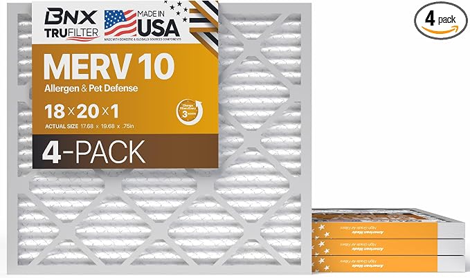 BNX TruFilter 18x20x1 MERV 10 AC Furnace Air Filter by BNX