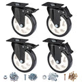 Caster Wheels - 5 Inch Casters Set of 4 Heavy Duty, BOSGEOT Locking Industrial by BOSGEOT