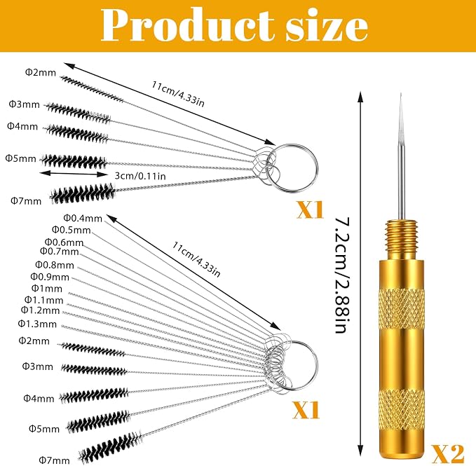 22Pcs Airbrush Cleaner for Spray Paint, Airbrush Cleaning Kit Accessories - Image 2