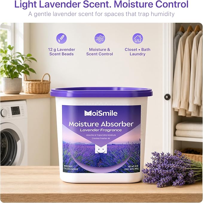 Large Moisture Absorber Buckets, 14 oz Each, Lavender Scent, 3 Pack | 14 oz Net - Image 2
