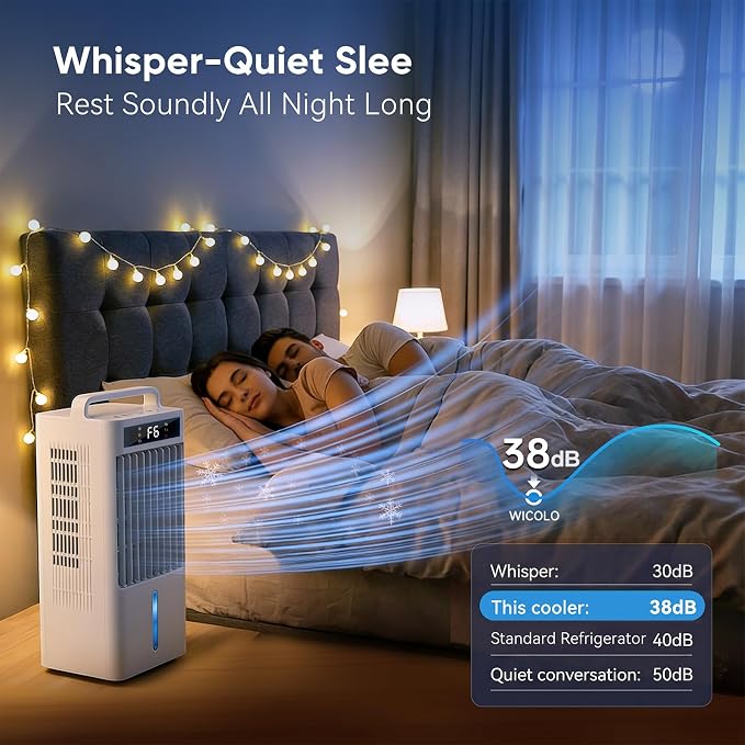 Portable Air Conditioners Fan, Windowless Evaporative Air Cooler 2 Modes & 6 - Image 4