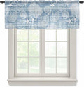 Haze Blue Retro Summer Sheer Valance Curtains, Sea Turtle Starfish Coral Ocean by Houseown