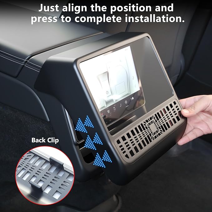 TOPABYTE Rear AC Vents Cover for Tesla Model Y Juniper Model 3 Highland | Rear - Image 5