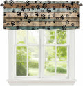 Dog Paws Valances for Windows, Teal Brown Wood Grain Kitchen Valance Light by Unknown