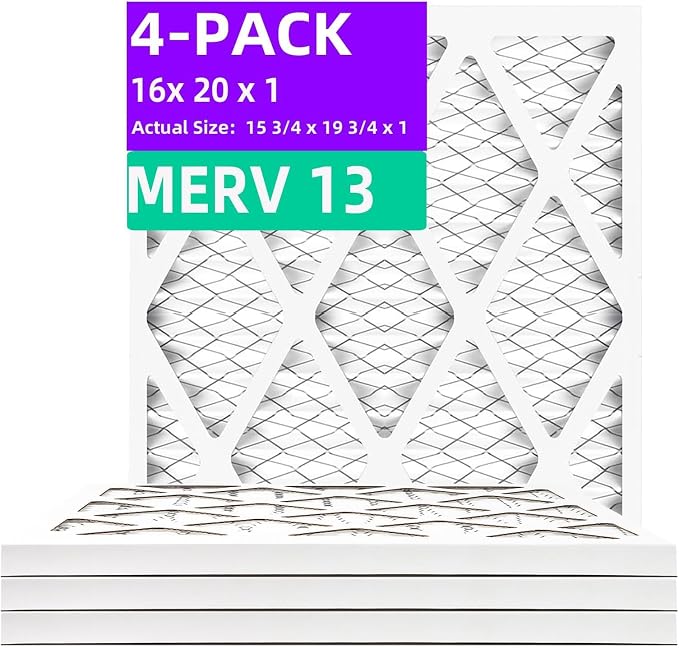 16x20x1 MERV 13 Pleated Air Filter MPR 1900 & FPR 10, Furnace Air Filters by Qingzhug