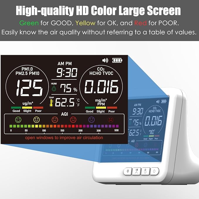 Professional 16-in-1 Portable Indoor Air Quality Monitor - Image 5