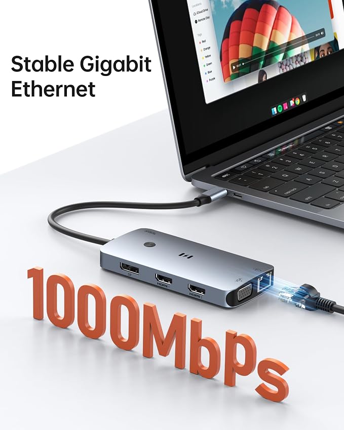 USB C Docking Station Dual Monitor Adapter, Selore Laptop Docking Station 3 - Image 5