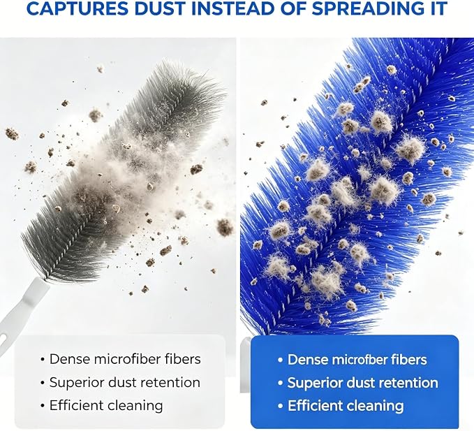 Bendable Microfiber Head, Reusable Dust Remover，Fan Cleaning Brush Washable and - Image 3