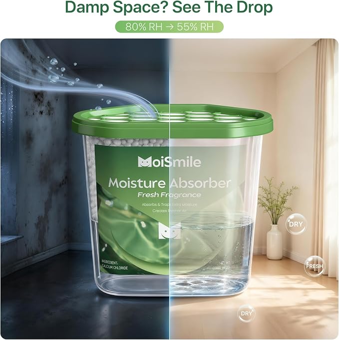 Large Moisture Absorber Buckets, 14 oz Each, Fresh Scent, 3 Pack | 14 oz Net - Image 3