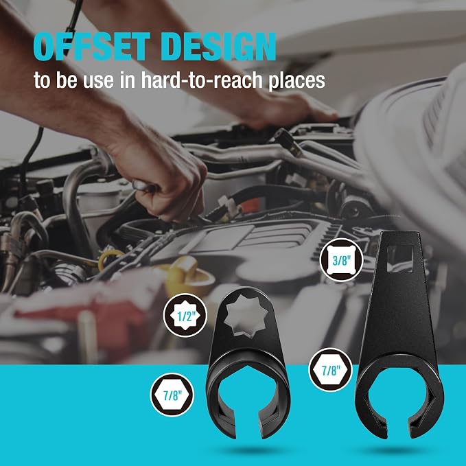 DURATECH 7PCS O2 Oxygen Sensor & Oil Pressure Socket Set, 1/2" 3/8" Drive x - Image 4