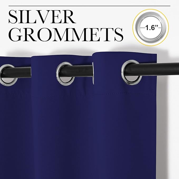 NICETOWN Navy Blue Blackout Curtains 78 inches Length for Living Room, 2 Panels, 55" Wide, Thermal Insulated Decoration Drapes for Bedroom Window