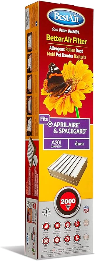 BestAir A201-SGM-11R AC Furnace Air Filter, MERV 11, Without Cardboard Frame by BestAir