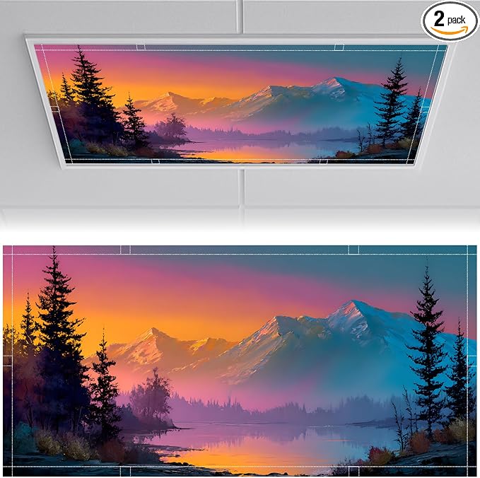 2 Pack Fluorescent Light Covers 4x2 ft Magnetic Light Covers by seewan
