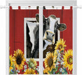 Cows Sunflowers Living Room Curtains 84 Inch Length, Window Curtains Tab Top by Unknown