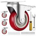 Caster Wheels 4 Inch, Heavy Duty Caster Set of 4, Swivel Castor Wheel by Unknown
