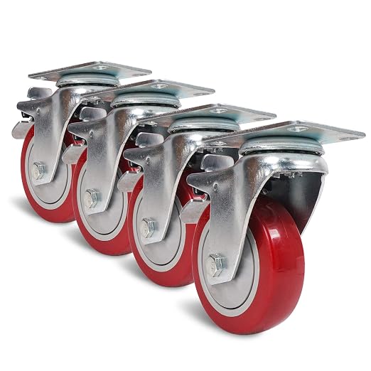 Sound Town 4 Pack 4” Swivel Caster Wheels by SOUNDTOWN