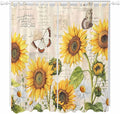 Yellow Sunflowers Living Room Curtains 96 Inch Length, Window Curtains Tab Top by Unknown