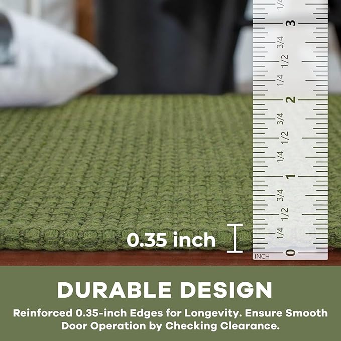 KOZYFLY Extra Long Runners for Hallways 3x20 ft Washable Kitchen Runner Non Slip Rubber Backed Hallway Rug Cotton Entryway Runner Rug Floor Carpet for Indoor Hall, Kitchen, Bright Green/Earthy Green
