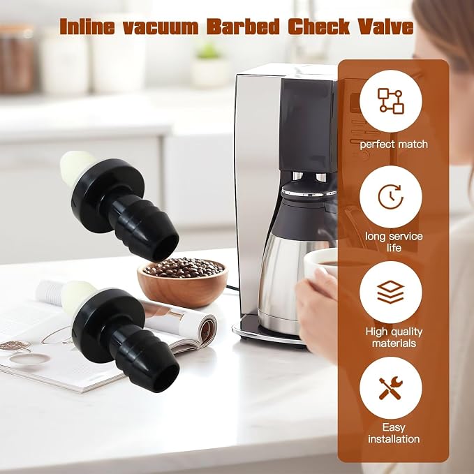 New 2-Pack Inline Vacuum Barbed One Way Check Valve, 3/8" 10mm Brake Booster - Image 6