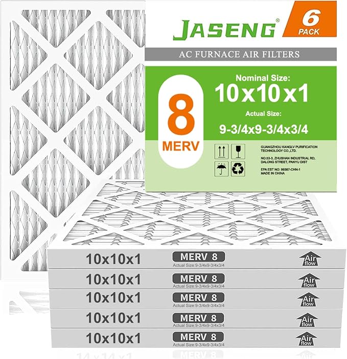 10x10x1 Furnace Air Filters 6 Pack, MERV 8 MPR 600 & FPR 5 Filtering, HVAC Air by NewFilter
