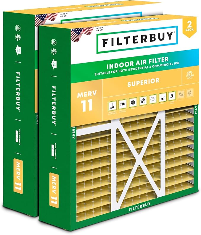 Filterbuy 20x22x5 Air Filter MERV 11 Superior Pet & Allergy Defense, Pleated by Filterbuy