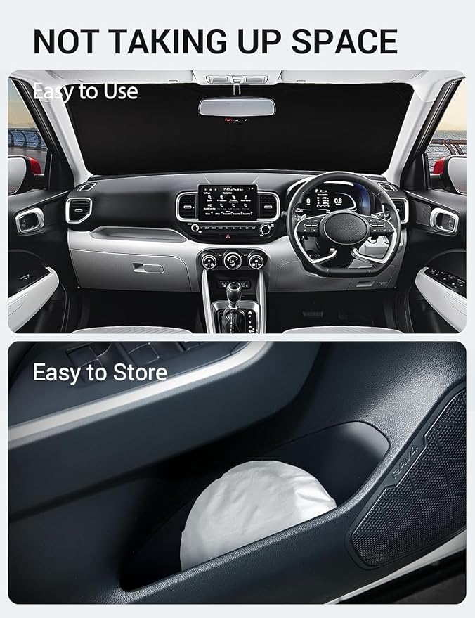 Proadsy Windshield Sun Shade Custom Fit 2020-2023 2024 2025 2026 Hyundai Venue - Image 9