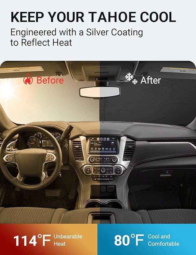 Proadsy 2026 Upgrade Front Windshield Sun Shade Foldable Sunshade Protector - Image 2