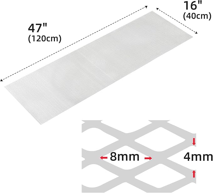 AggAuto 47x16 inches Car Pickup Truck Grill Mesh Spoiler Bumper Vent Aluminum - Image 2