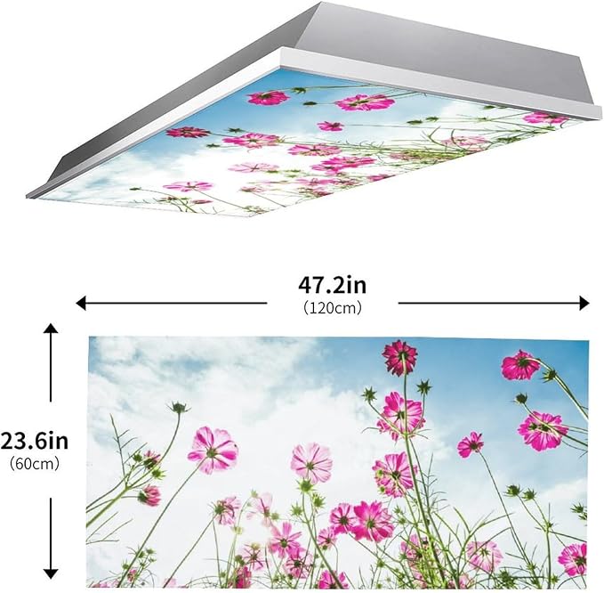 2PCS Fluorescent Light Covers for Classroom Ceiling Lights Magnetic Light Covers - Image 4