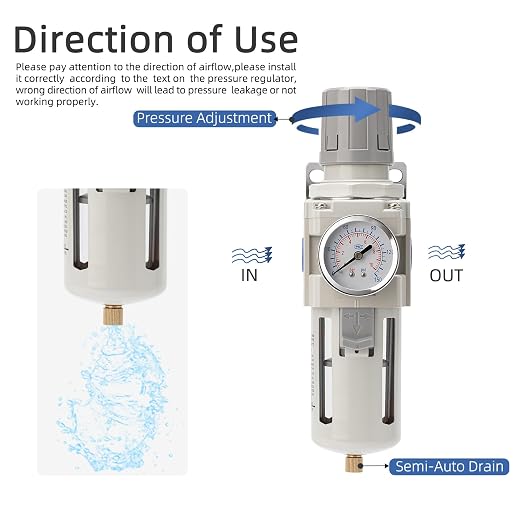 Air Compressor Water Separator Filter 1/2" NPT 150 PSI, Compressed Filter - Image 5