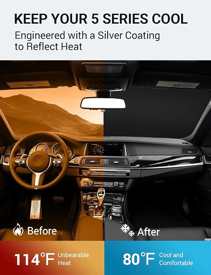 Proadsy 2026 Upgrade Front Windshield Sun Shade Foldable Sunshade Protector - Image 3