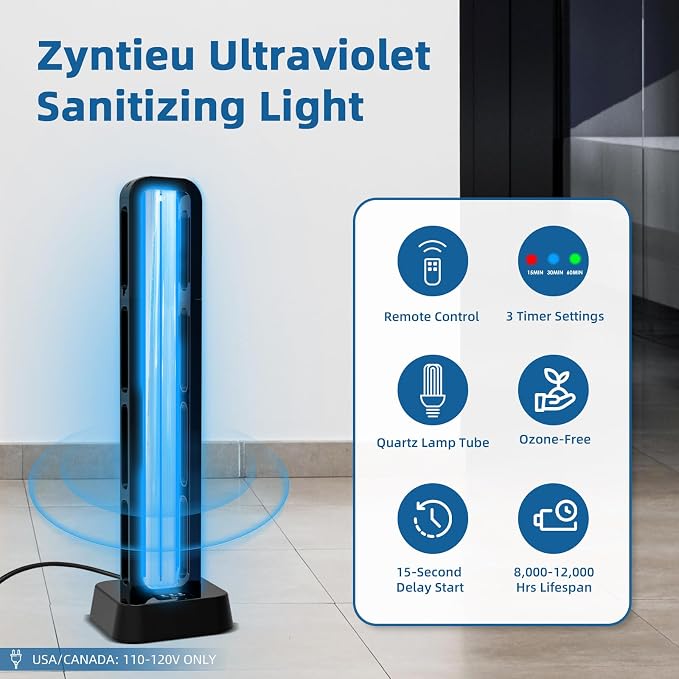 69W UV Light Sanitizer with Remote Control and 3 Timers – Home Disinfection - Image 4