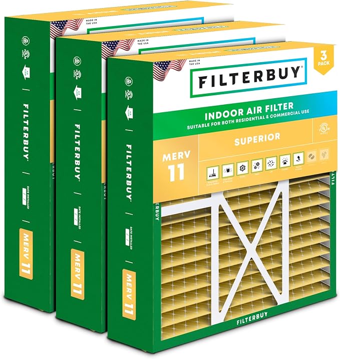 Filterbuy 16x20x5 Air Filter MERV 11 Superior Pet & Allergy Defense, Pleated by Filterbuy