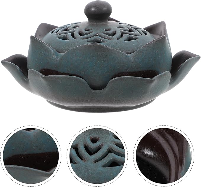 SHERCHPRY Ceramic Lotus Incense Burner - Image 7